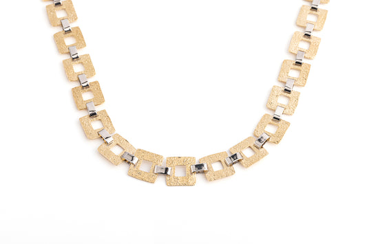 Collana martellata quadrata oro